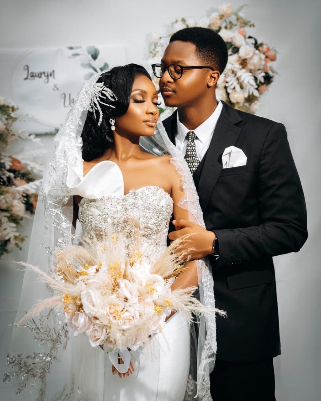 Luxury floral arrangement and table styling for a high-end wedding reception