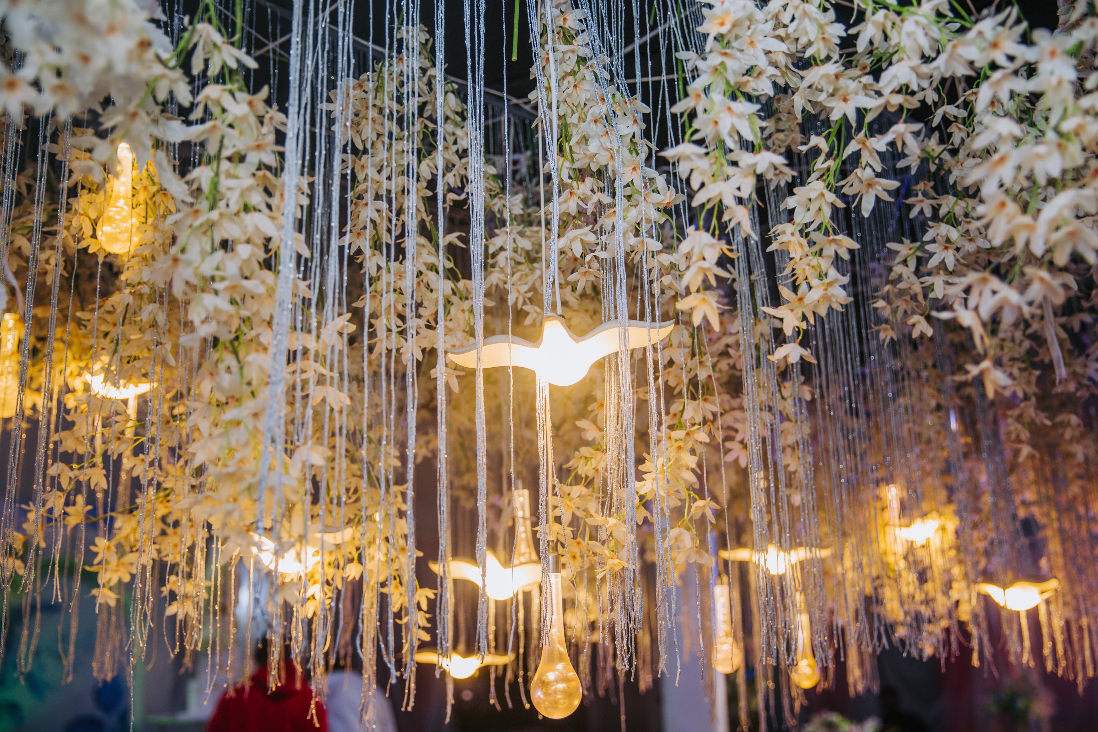 Immersive floral reception canopy designed by Havilah Florals & Decor